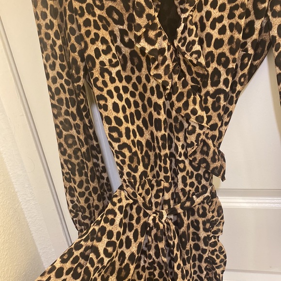 Michael Kors Leopard Print Wrap Dress XS - Picture 4 of 5